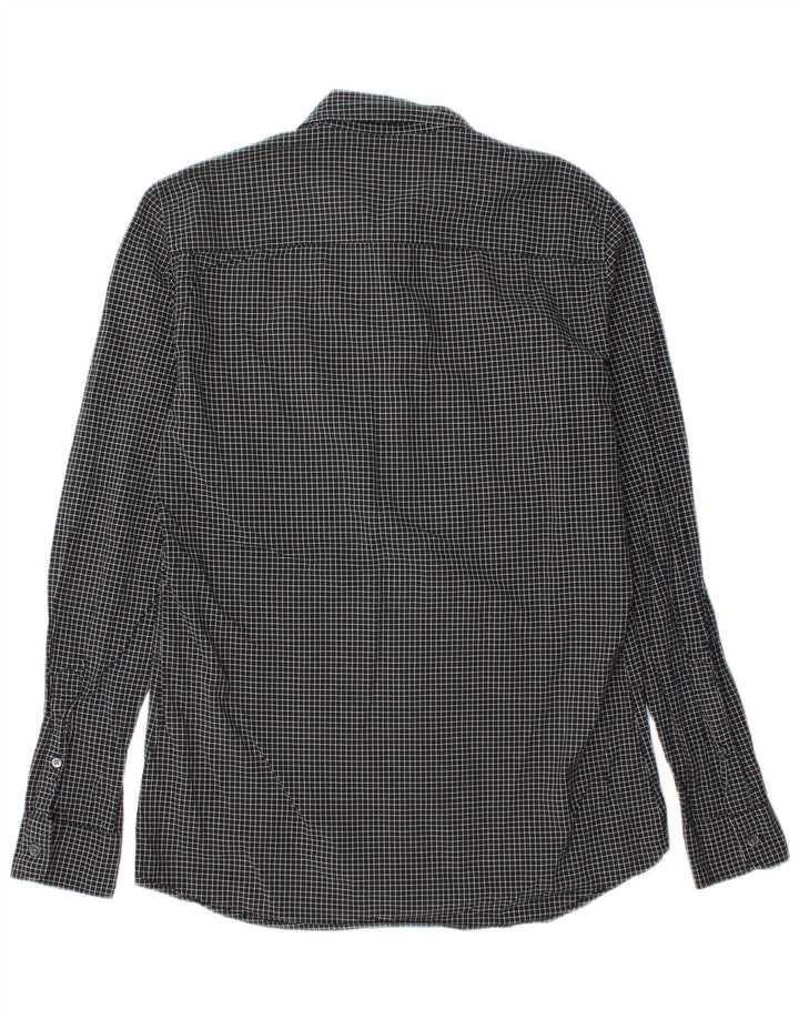 French Connection Herre Slim Fit Flanellskjorte Lille sort ternet bomuld