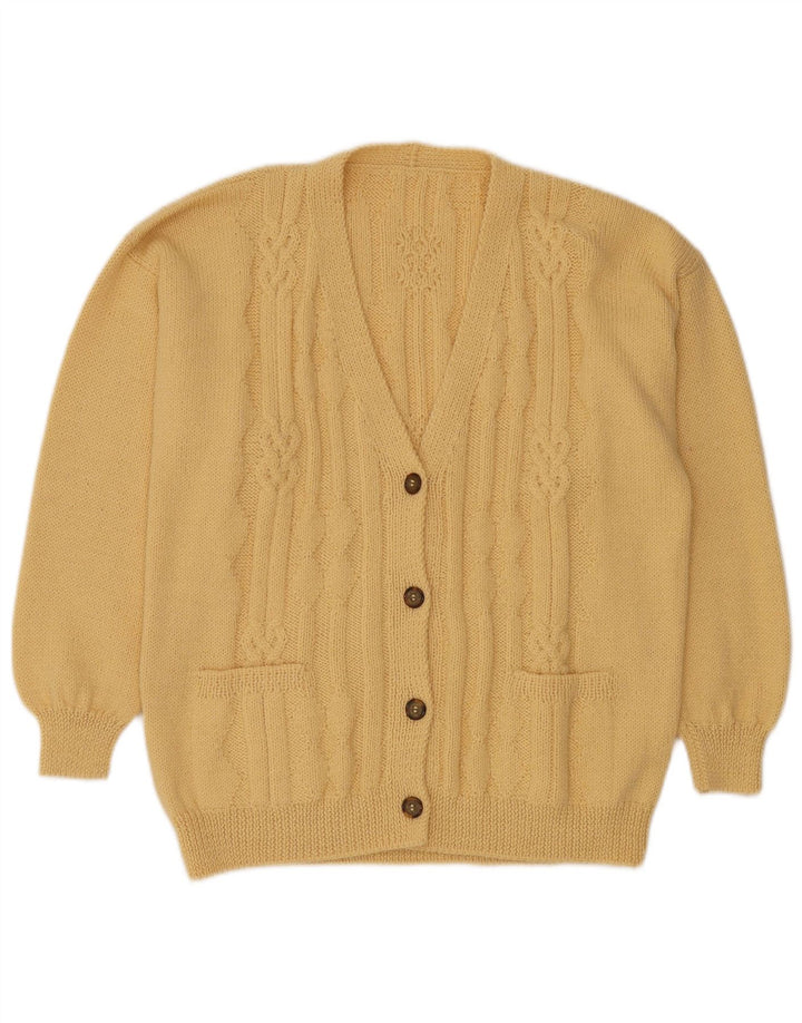 Vintage dame cardigan sweater UK 16 Large Yellow