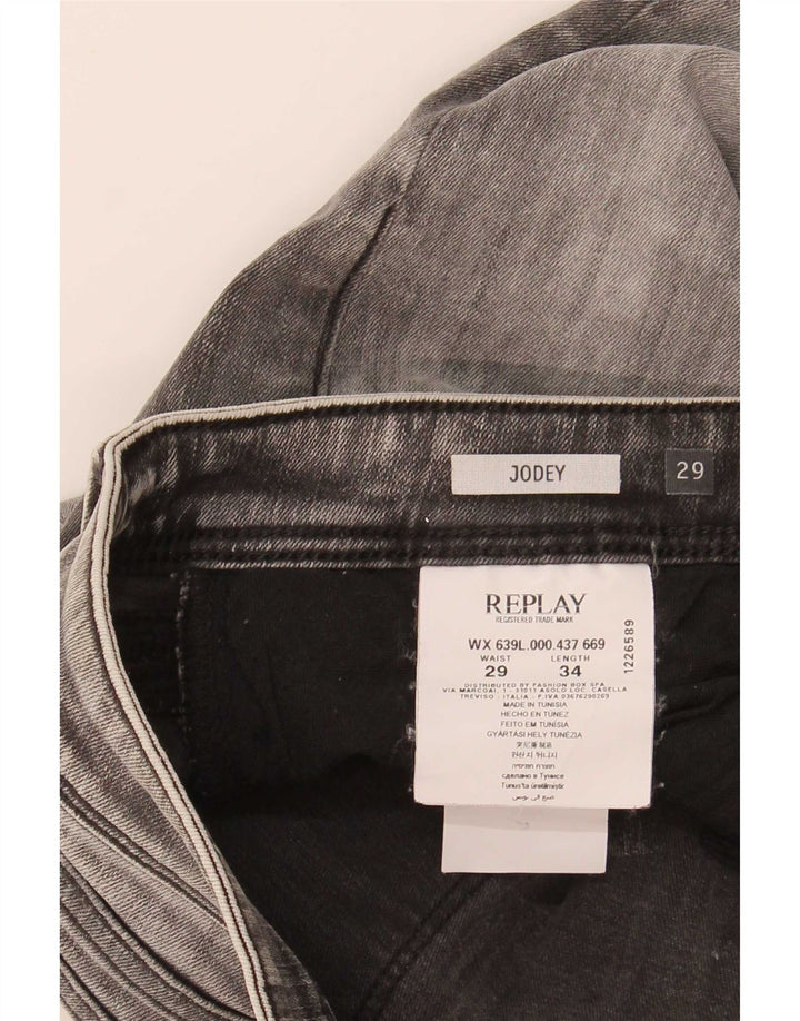 Replay Dame Jodey Slim Jeans W29 L29 Grå Bomuld