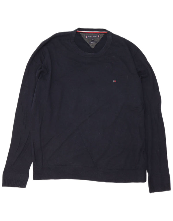 Tommy Hilfiger Herre Crew Neck Jumper Sweater 3XL Navy Blue Bomuld