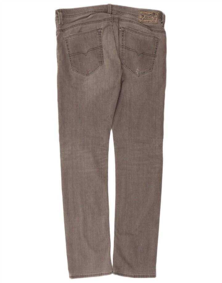 DIESEL Dame Thavar Slim Skinny Jeans W34 L32 Grå Bomuld