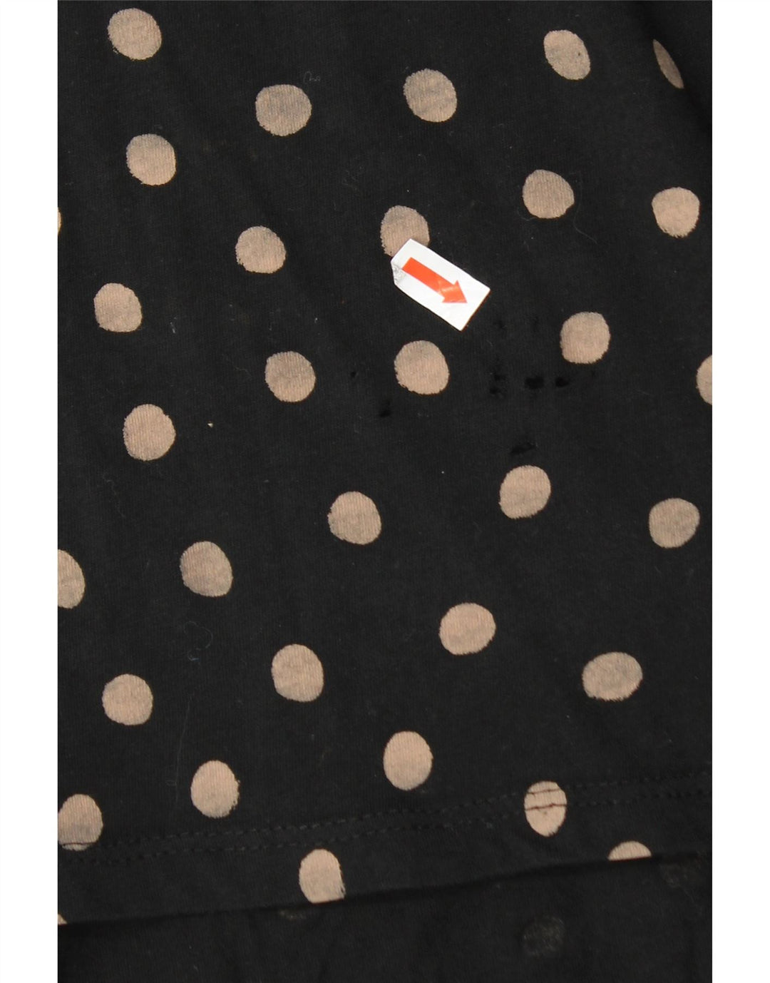 Zara Dame T-Shirt Top UK 18 XL Sort Plettet