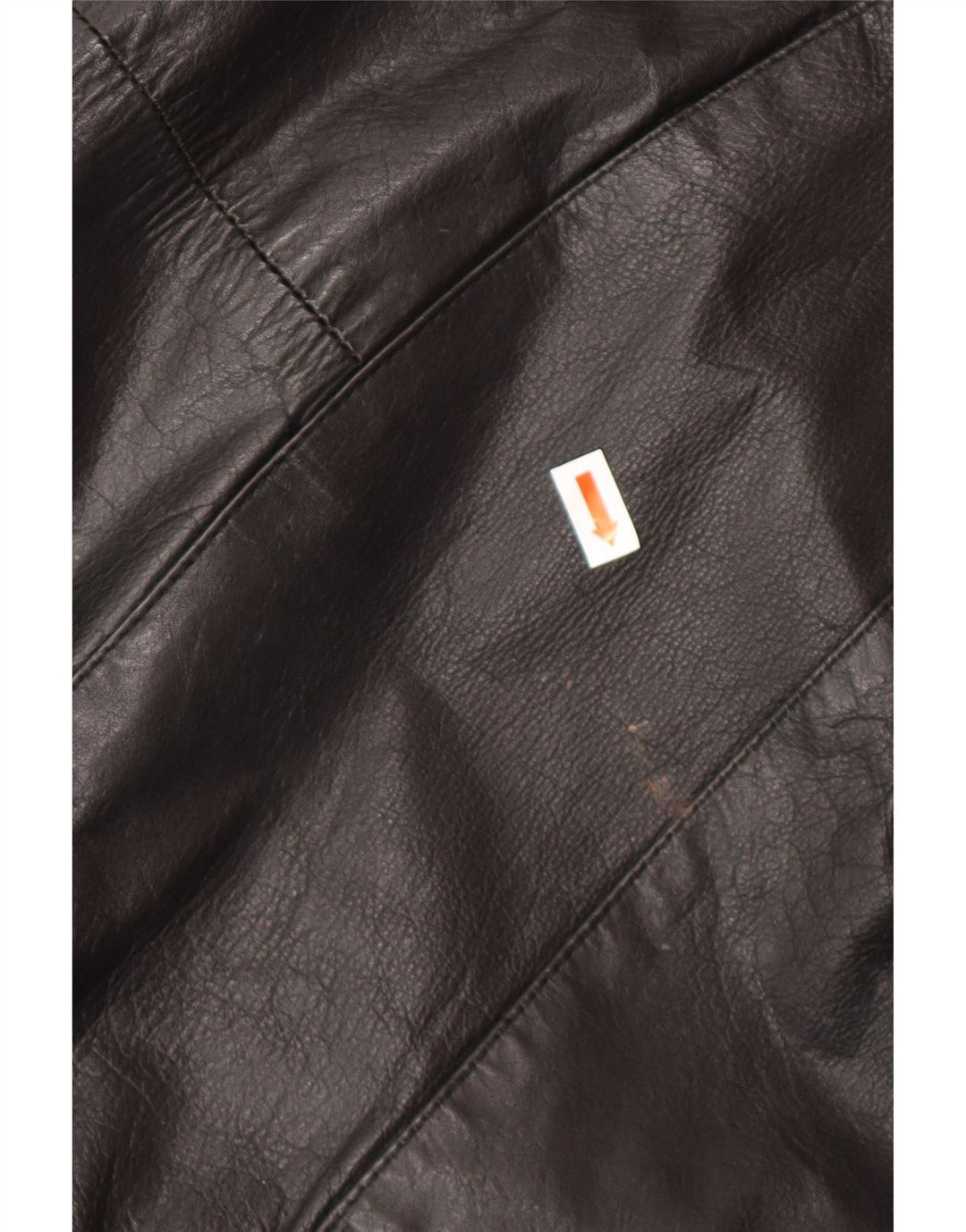 VINTAGE Oversized læderfrakke til kvinder UK 14 Medium sort læder