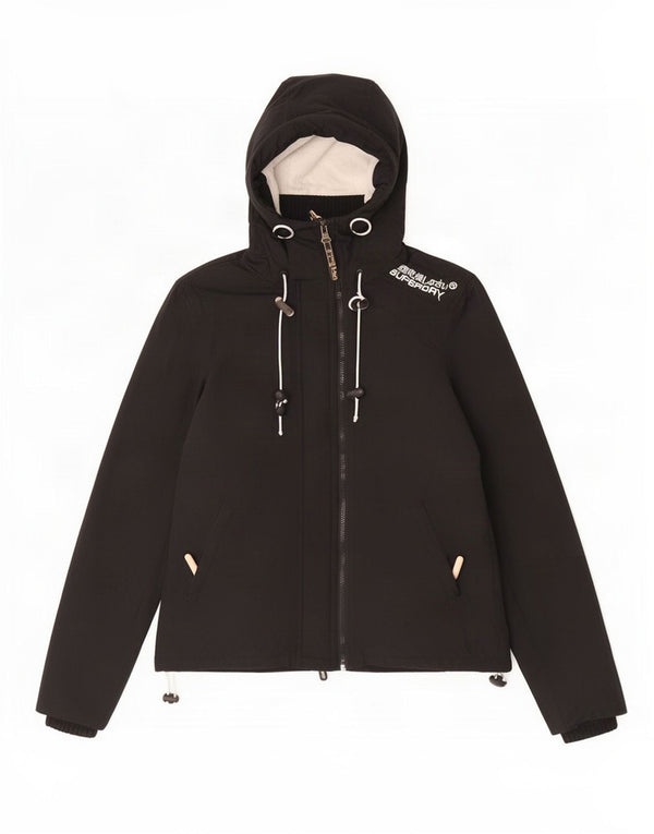 Superdry Windcheater Windbreaker Jacket til kvinder UK 12 Medium Sort