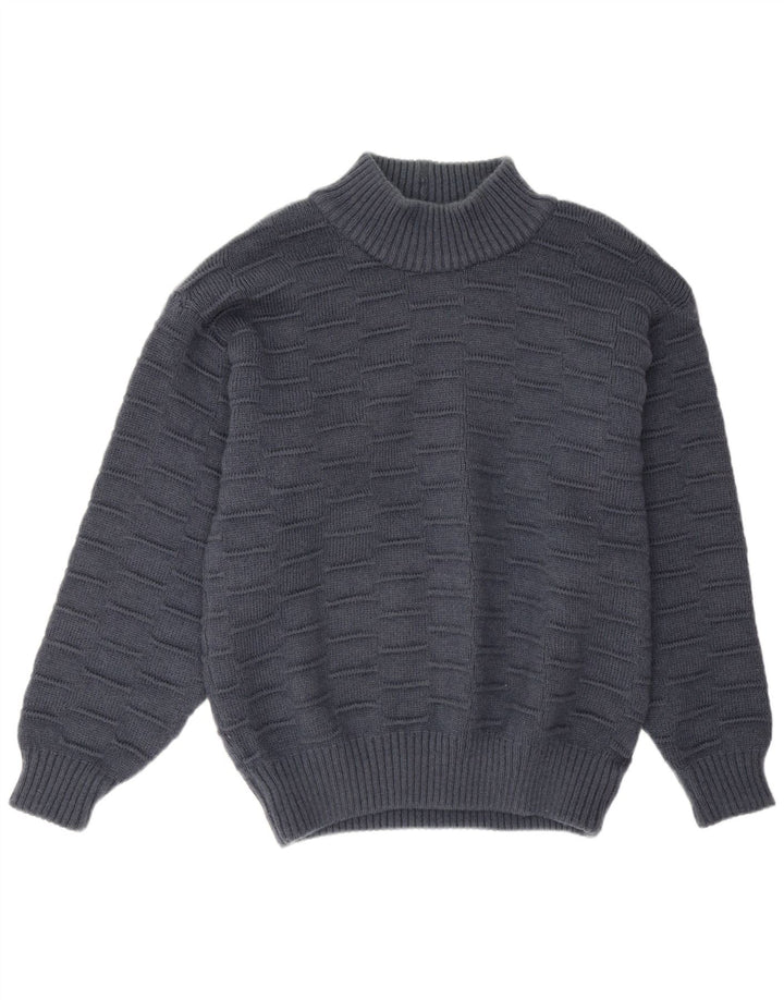 Vintage Herre Turtle Neck Jumper Sweater XL Navy Blue