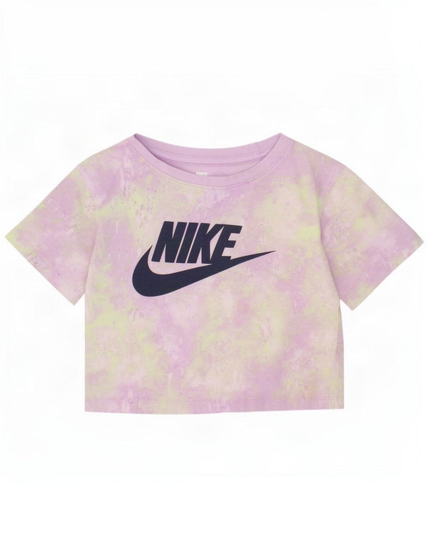 Nike piger grafisk T-shirt top 3-4 år XS Lilla Tie Dye