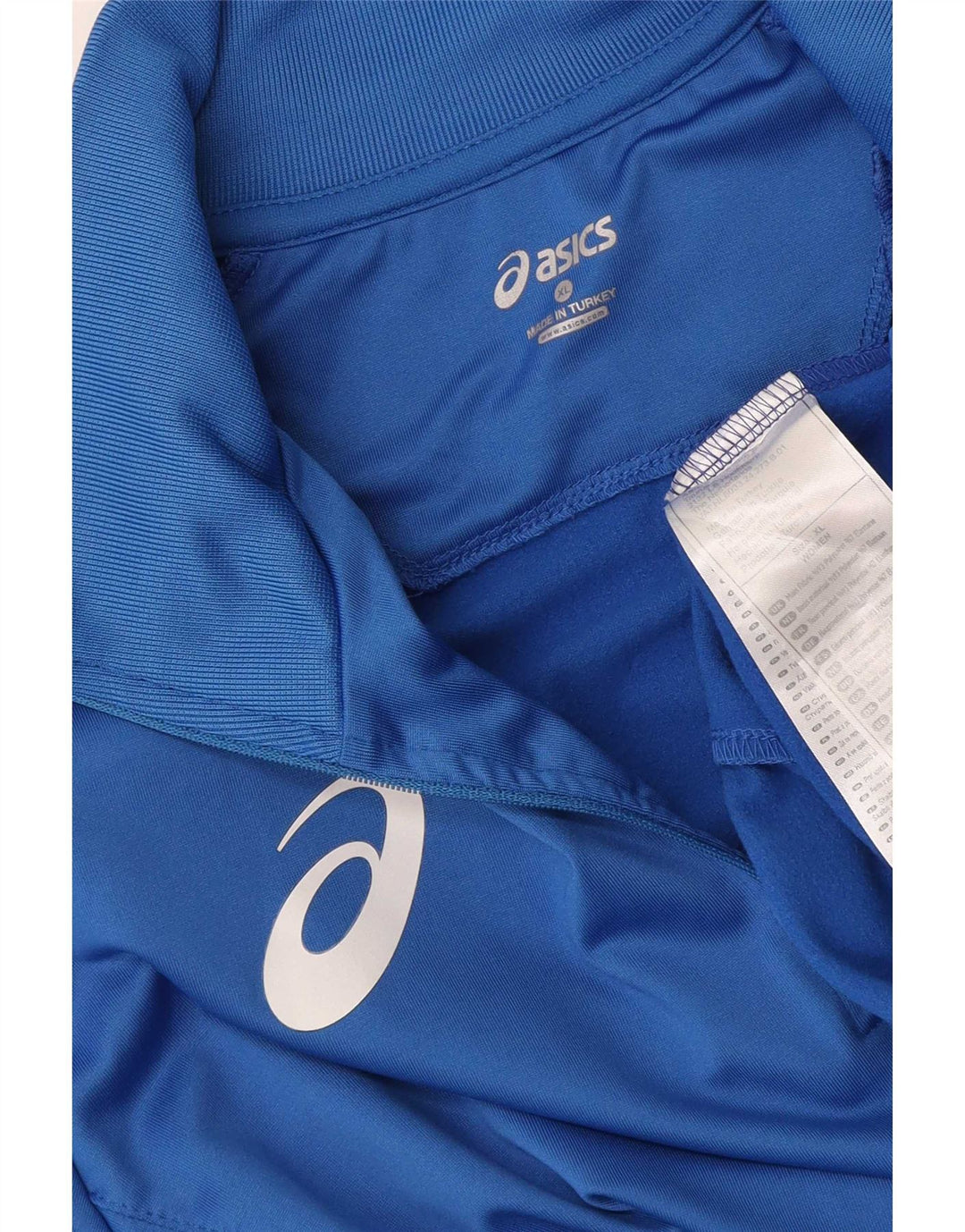 Asics Herre Zip Neck Pullover Træningsdragt Top XL Blå Colourblock Polyester