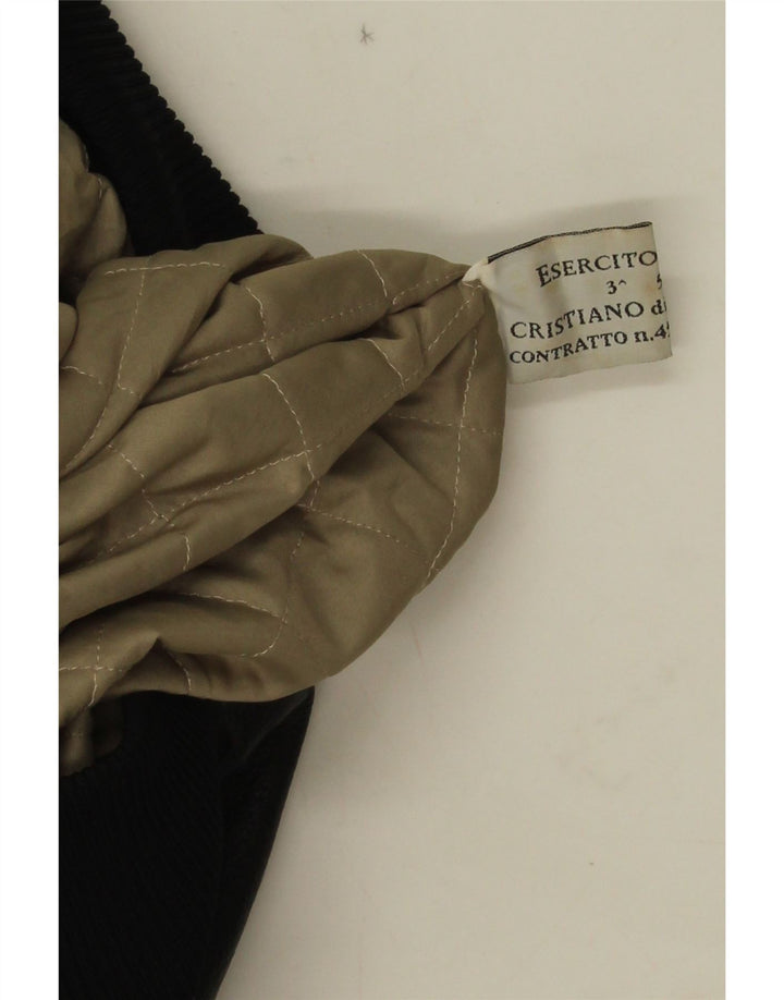 Esercito Herre Militær Læderjakke IT 52/54 XL Sort Læder