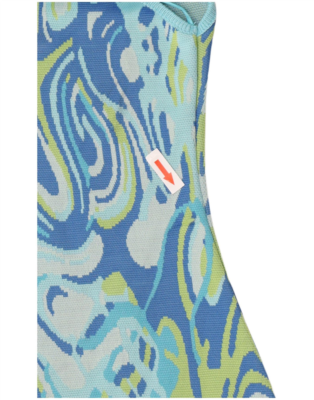 Zara Womens Sleeveless Bodycon Dress UK 8 Small Blue Geometric Polyester