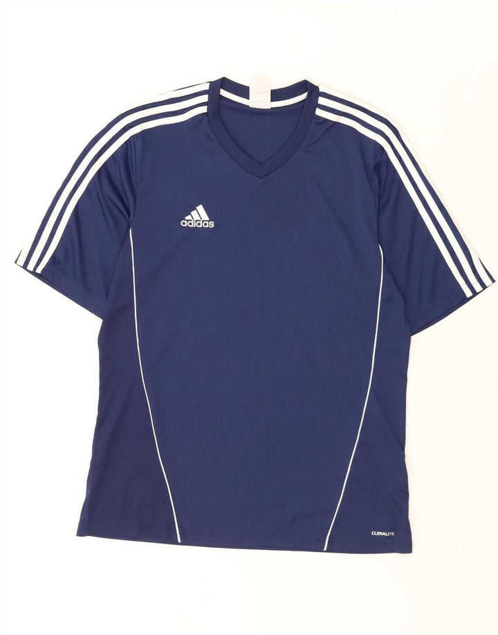 Adidas Herre Climalite T-Shirt Top Stor Marineblå Polyester