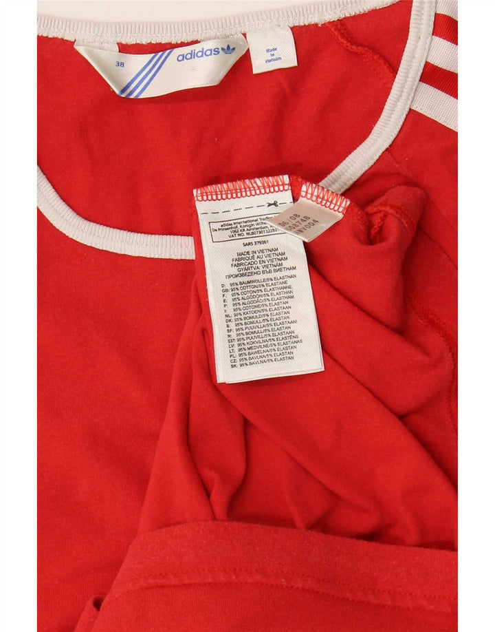 Adidas Dame T-Shirt Top EU 38 Medium Rød Bomuld