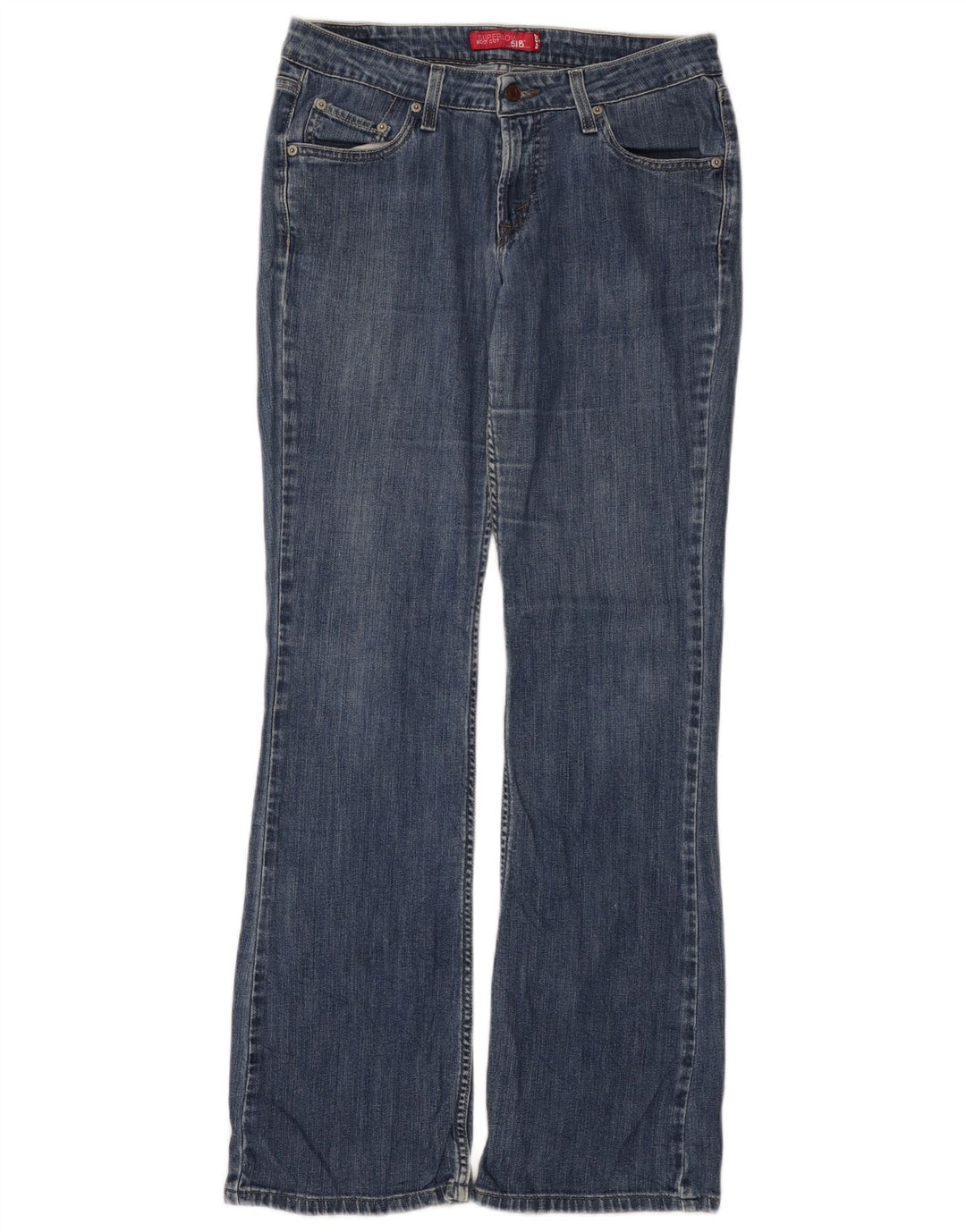 LEVI'S Dame 518 Super Low Bootcut Jeans US 11 Large W30 L32 Blå Bomuld