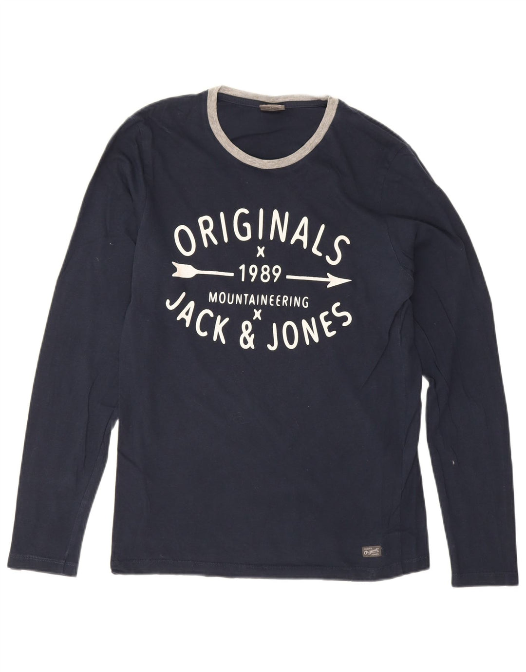 Jack & Jones Herre grafisk top Langærmet medium marineblå bomuld