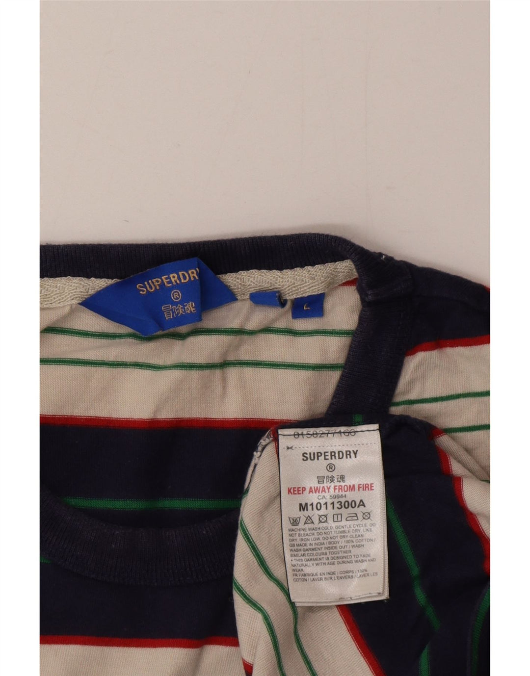 Superdry T-shirt top til mænd Stor flerfarvet stribet bomuld