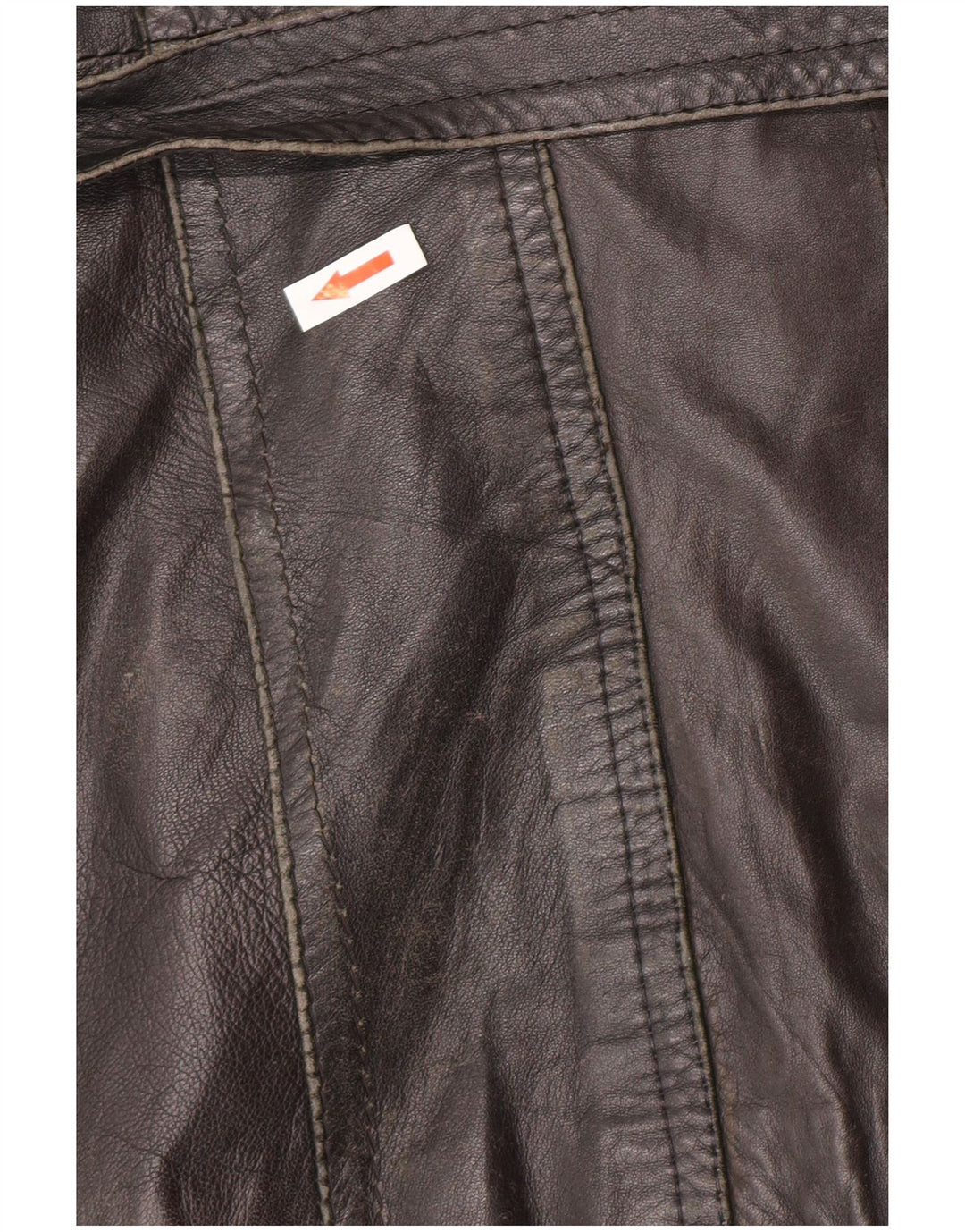 Vintage herre dobbeltradet læderjakke UK 34 XS Sort Retro
