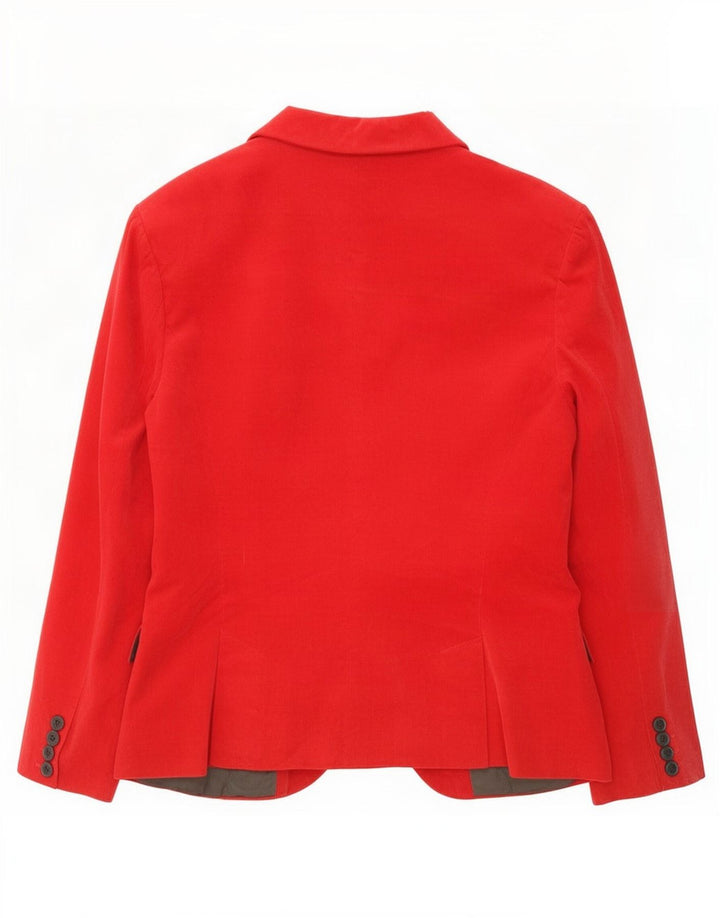 Zara Dame 1-knap Corduroy Blazer Jacket UK 18 XL Rød