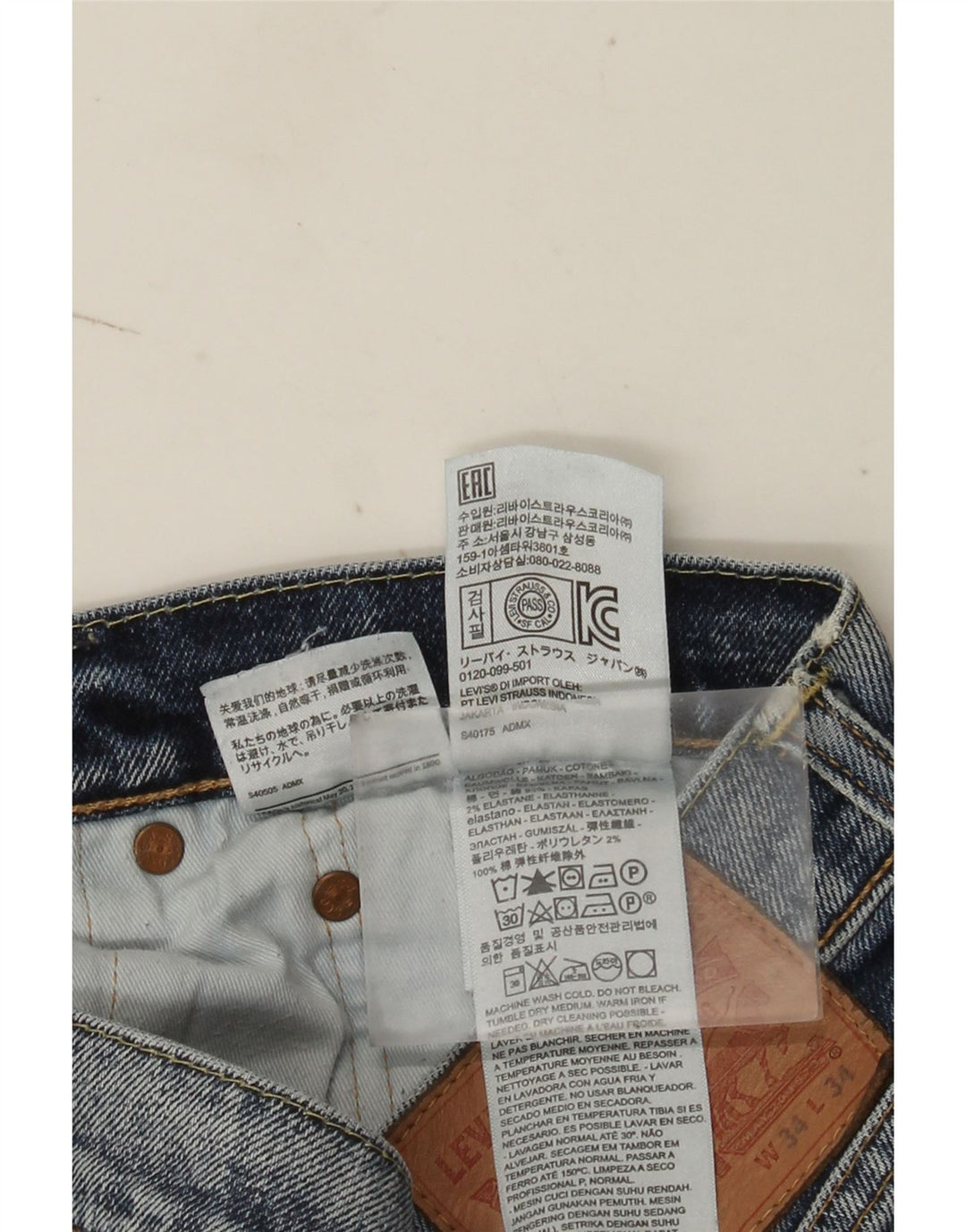 Levi's Herre 502 denimshorts W34 Large Blue Cotton