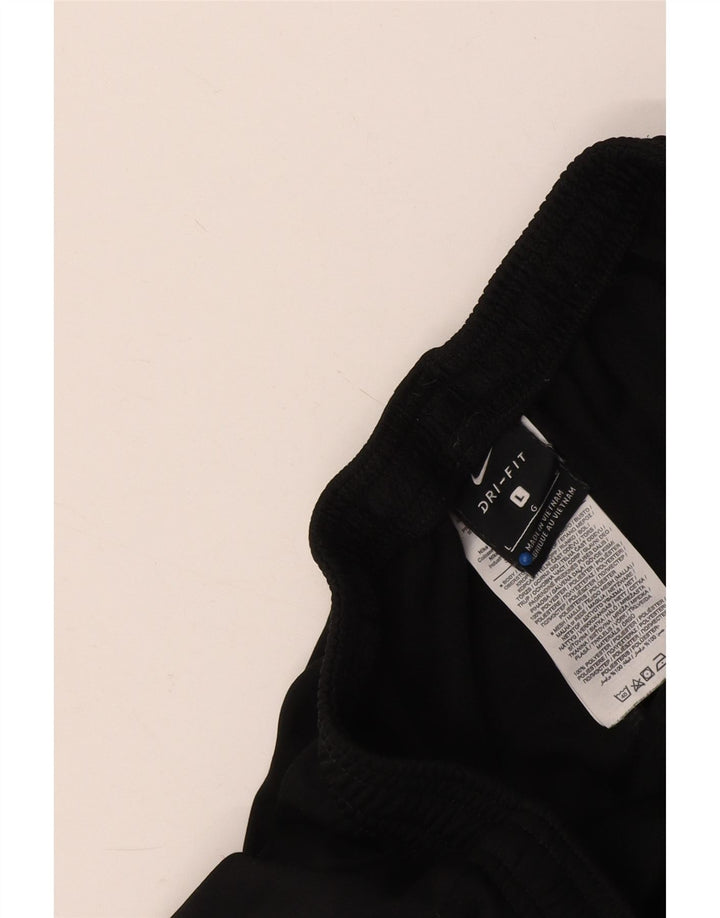 Nike Dame Dri Fit træningsdragt Bukser Joggers UK 14 Large Black Polyester