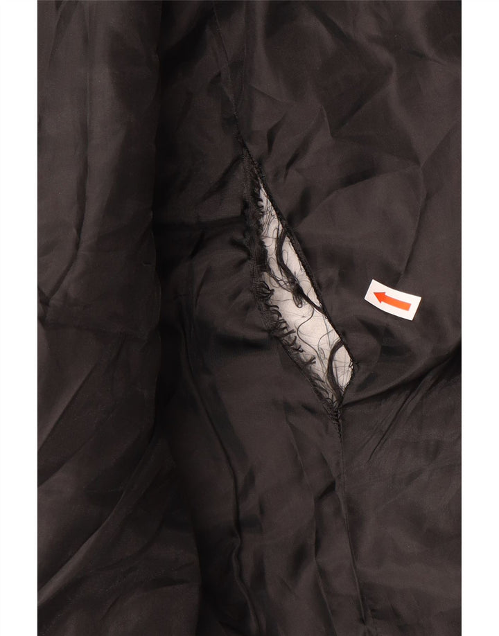 Guess grafisk polstret jakke til kvinder UK 10 Lille sort polyester