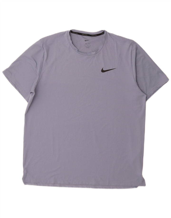 Nike Mens Dri Fit T-Shirt Top Large Blue Polyester