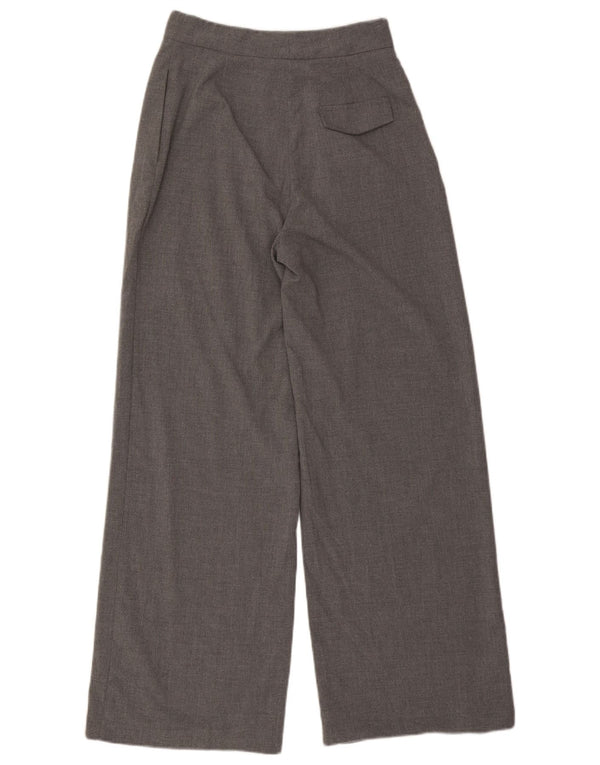 Zara kvinders højtaljede brede ben Casual bukser Small W26 L31 Grå