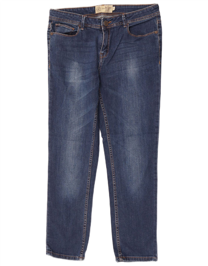 Fat Face Dame Slim Jeans UK 12 Medium W30 L26 Blå Bomuld