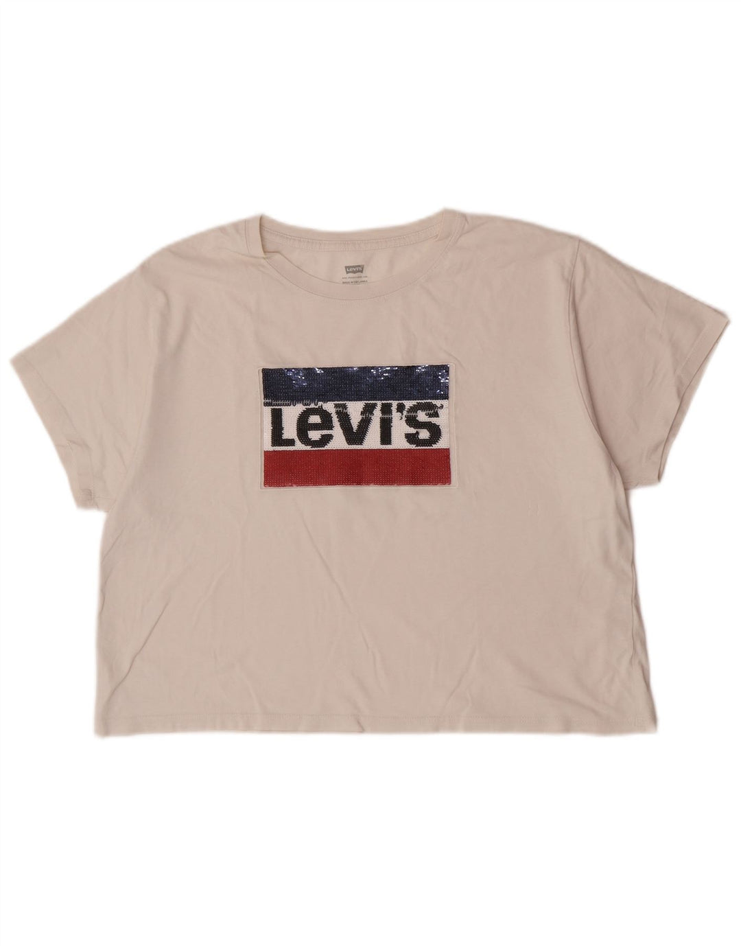 Levi's Grafisk T-shirt top til kvinder UK 14 Medium White