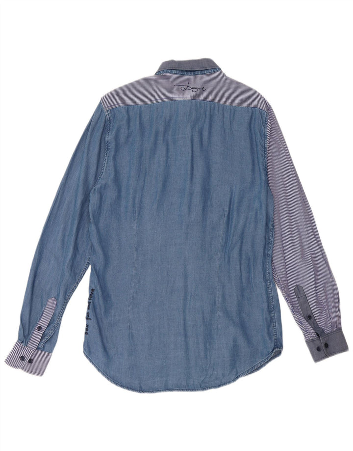 Desigual Herreskjorte Stor Blå Patchwork Lyocell