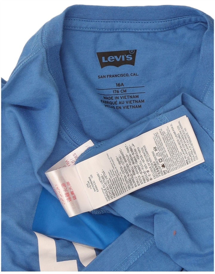 LEVI'S Boys Graphic T-Shirt Top 15-16 Years Blue Cotton