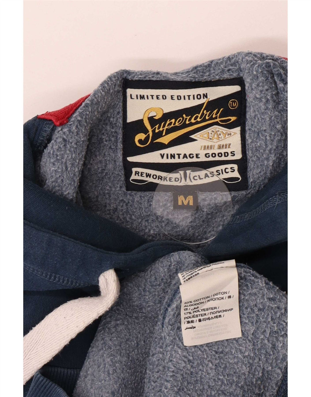 Superdry Grafisk hættetrøje til mænd mellem marineblå bomuld