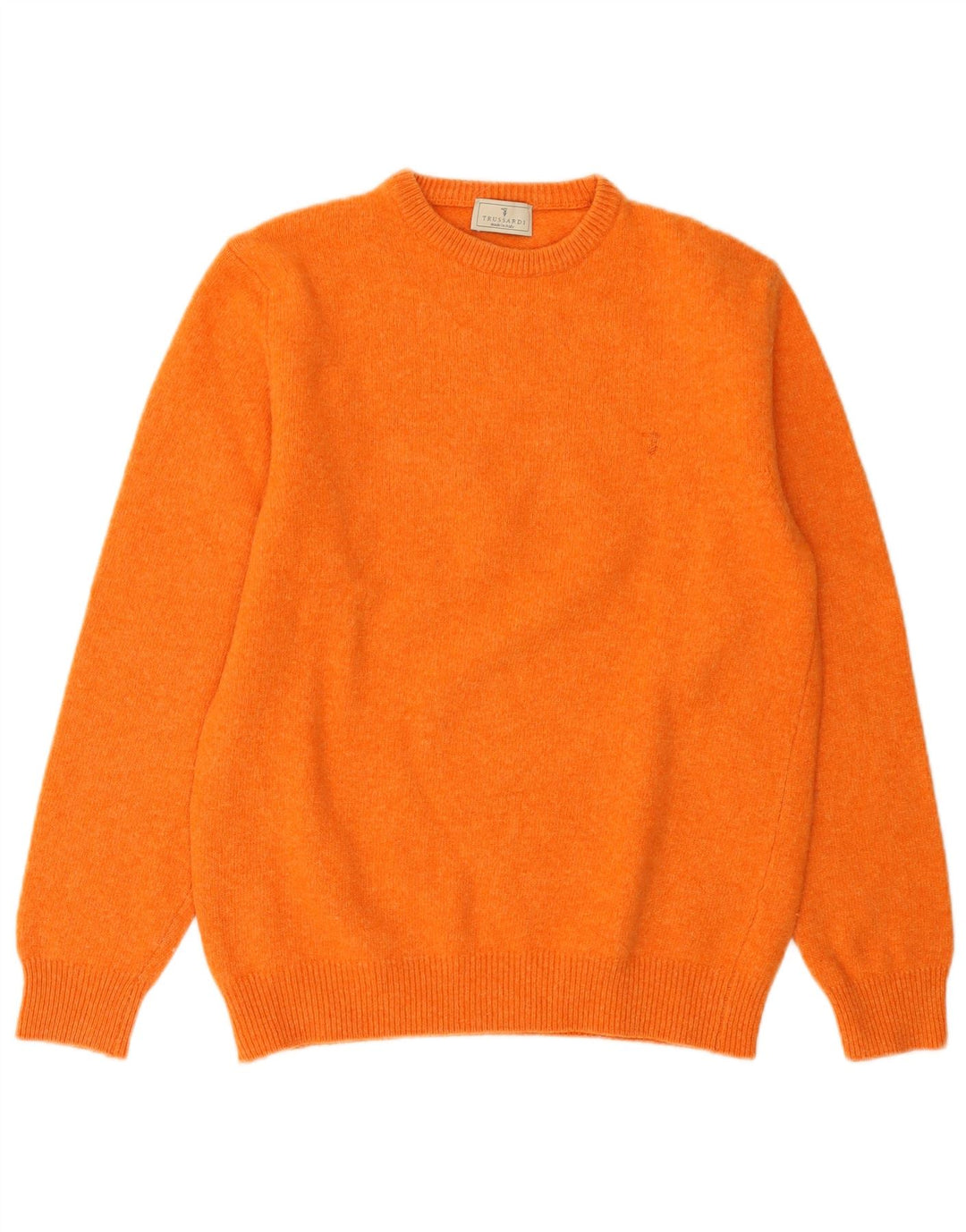 Trussardi Dame sweater med rund hals DK 16 Stor Orange Uld