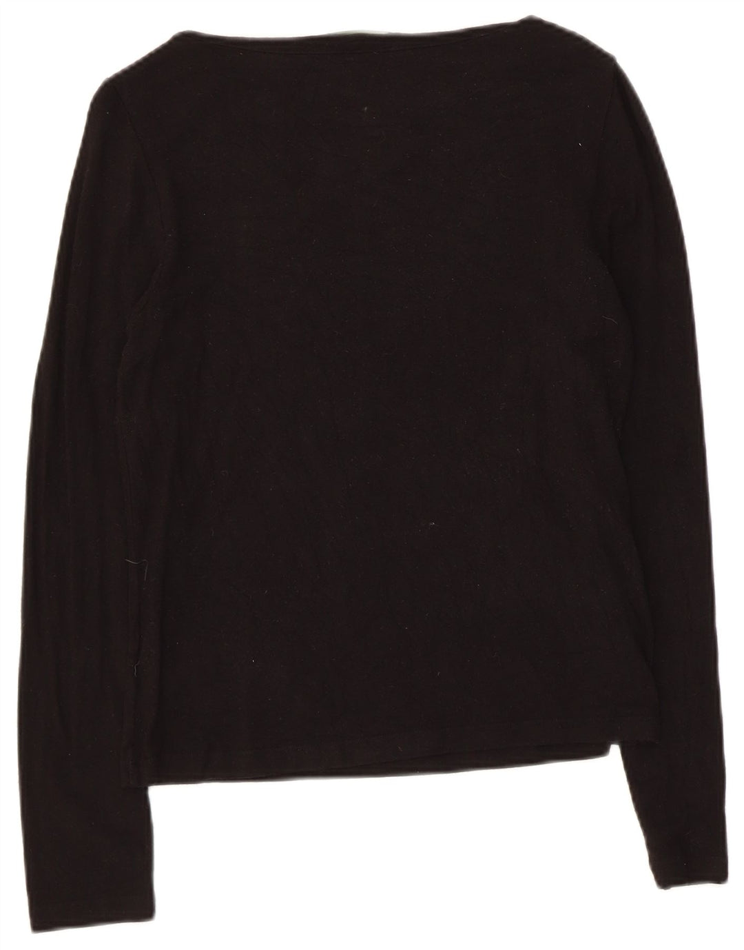 Ralph Lauren Womens Petite Top Langærmet UK 8 Small Black Rayon