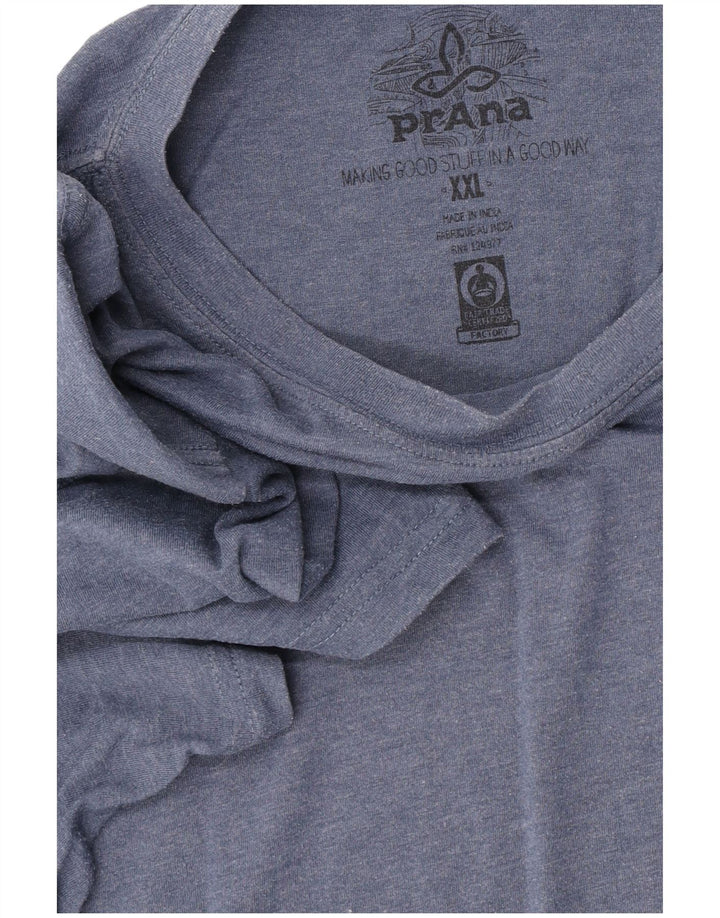 Prana Herre T-Shirt Top 2XL Navy Blue Flecked