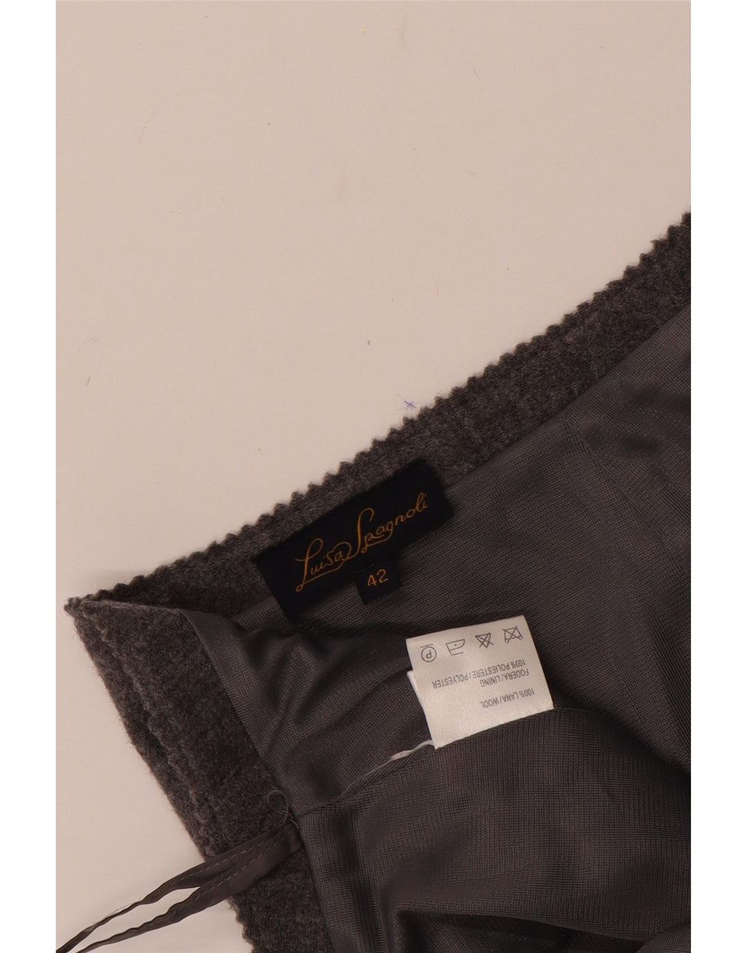 LUISA SPAGNOLI Dame Pencil Skirt IT 42 Medium W28 Grå Uld