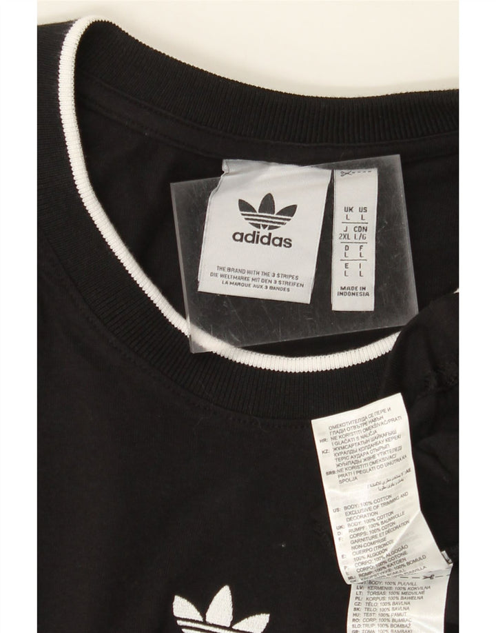 ADIDAS Herre T-Shirt Top Stor Sort Bomuld