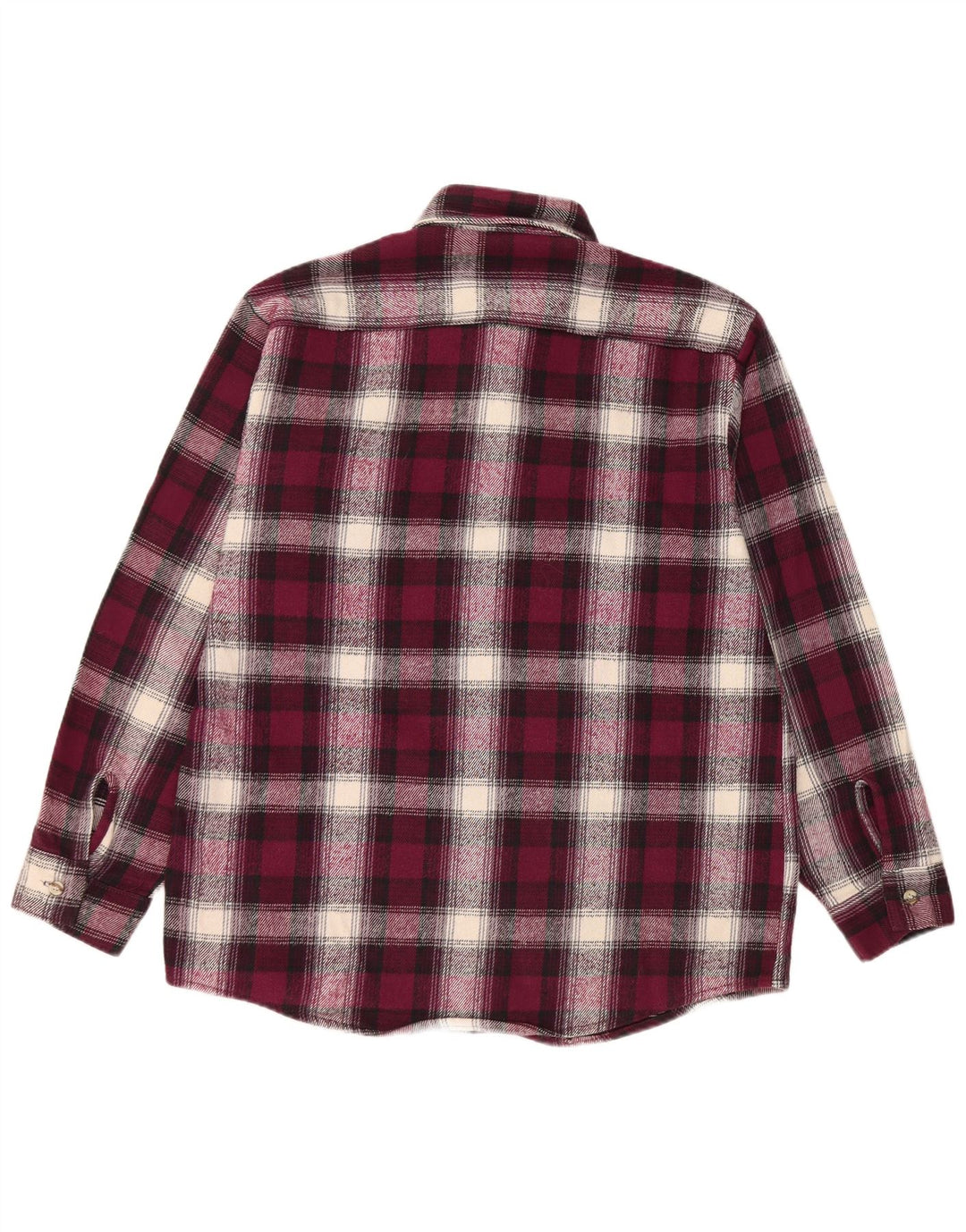 Vintage flannelskjorte til mænd Stor Bourgogne ternet bomuld