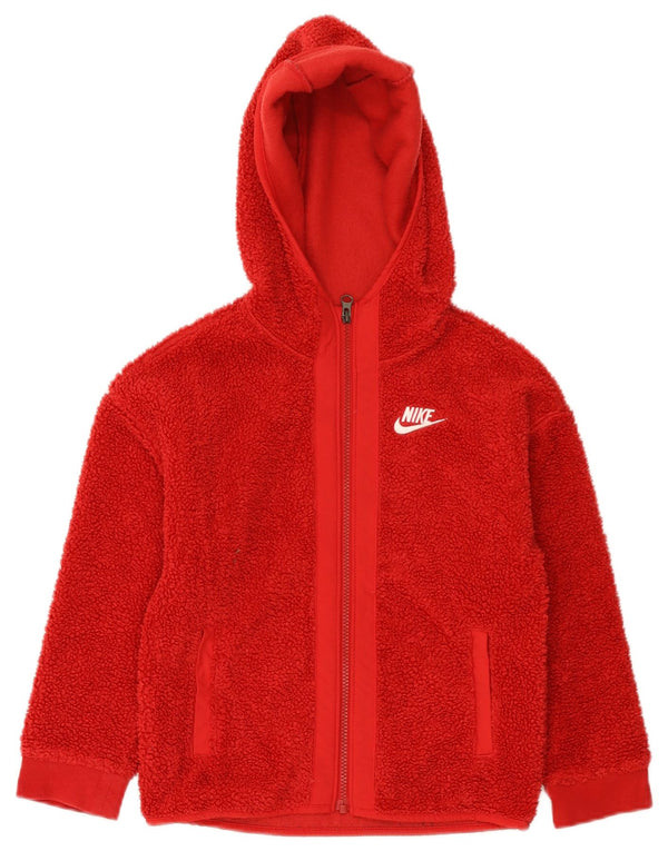 Nike Girls Fleece-hættetrøje med lynlås 7-8 år XS Rød Polyester