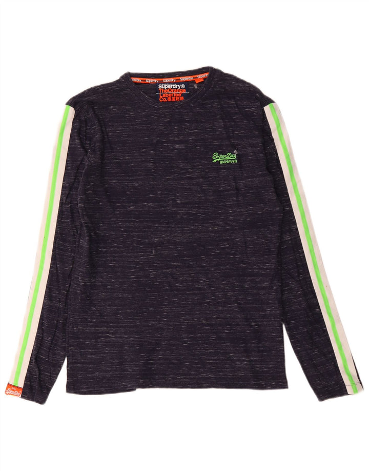 Superdry Herre Top Langærmet Lille Marineblå Flecked Bomuld