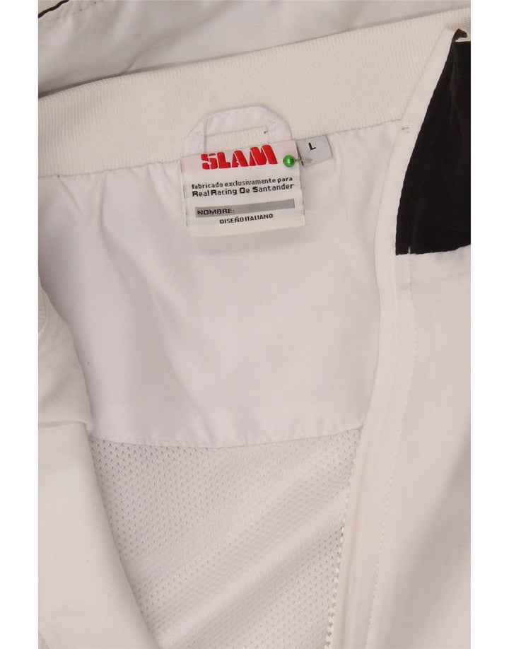 Slam Herre grafisk træningsdragt Topjakke Stor hvid Colourblock Polyester