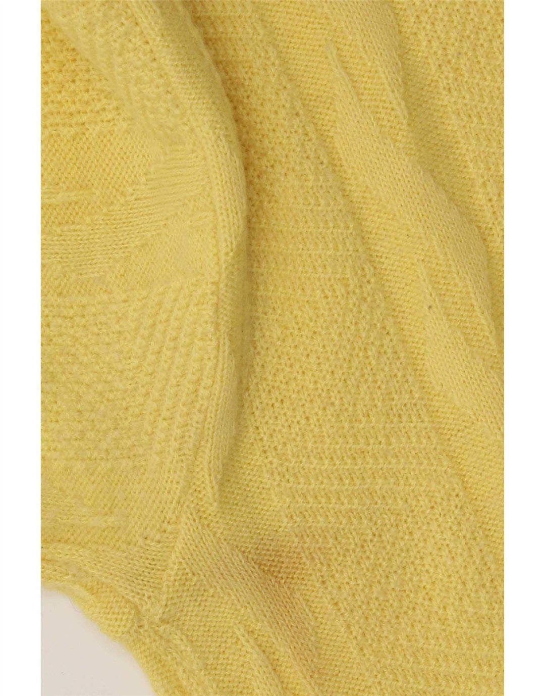 Vintage herre polo hals sweater stor gul uld