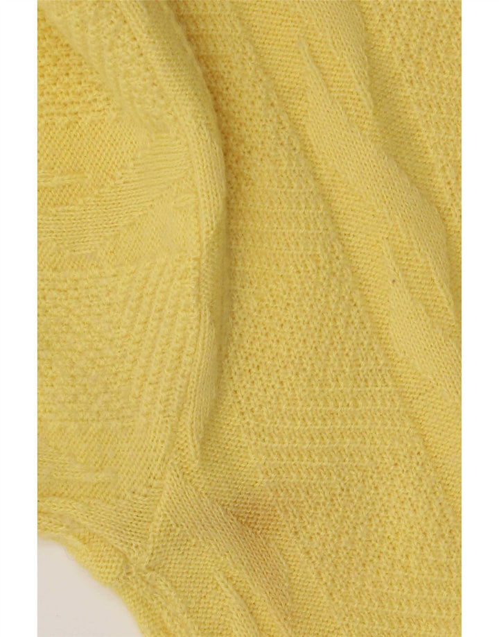 Vintage herre polo hals sweater stor gul uld