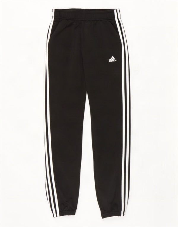 Adidas Boys Tracksuit Trousers Joggers 11-12 Years Black Polyester