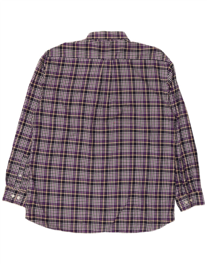 GANT Herre Regular Fit Flanellskjorte XL Lilla ternet bomuld