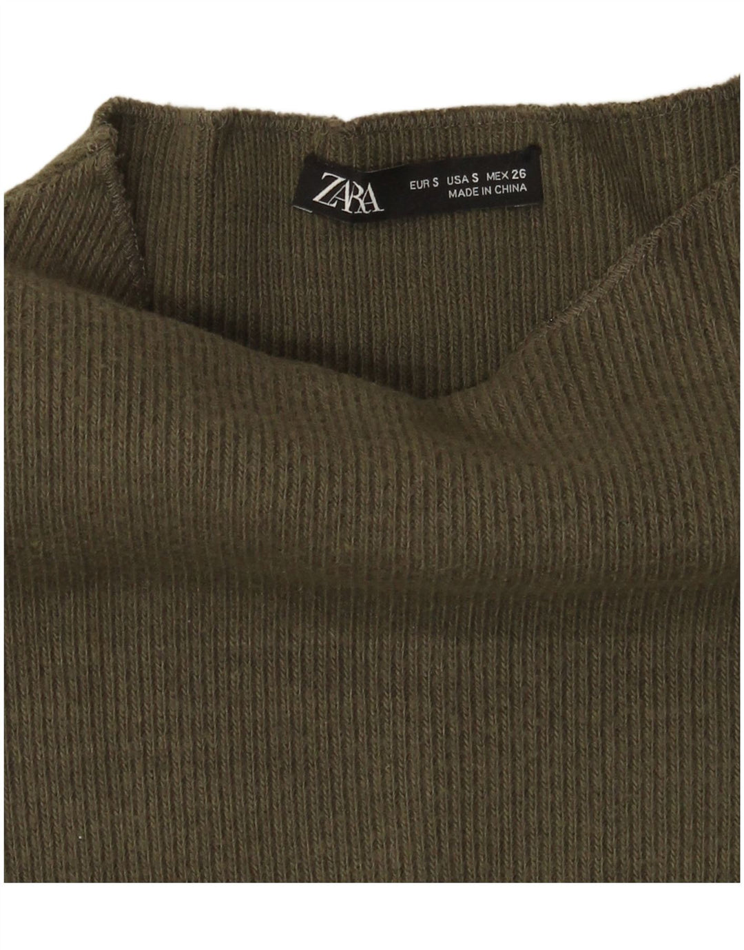 Zara Dame Oversized Turtle Neck Jumper Sweater UK 10 Small Khaki
