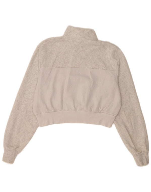 Ellesse Womens Oversized Crop Sweatshirt Jumper UK 10 Small Grey
