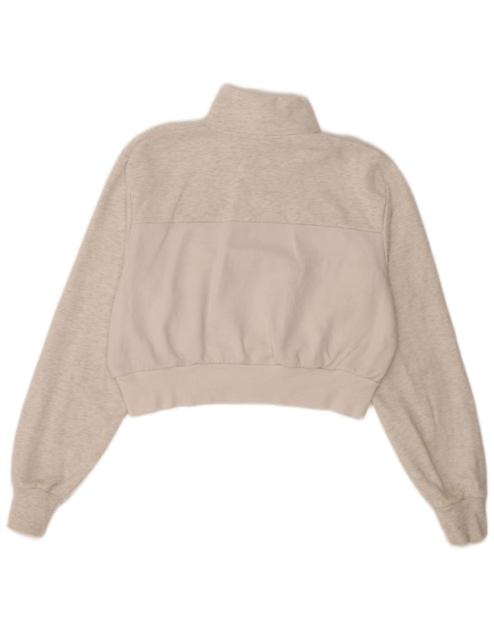 Ellesse Womens Oversized Crop Sweatshirt Jumper UK 10 Small Grey