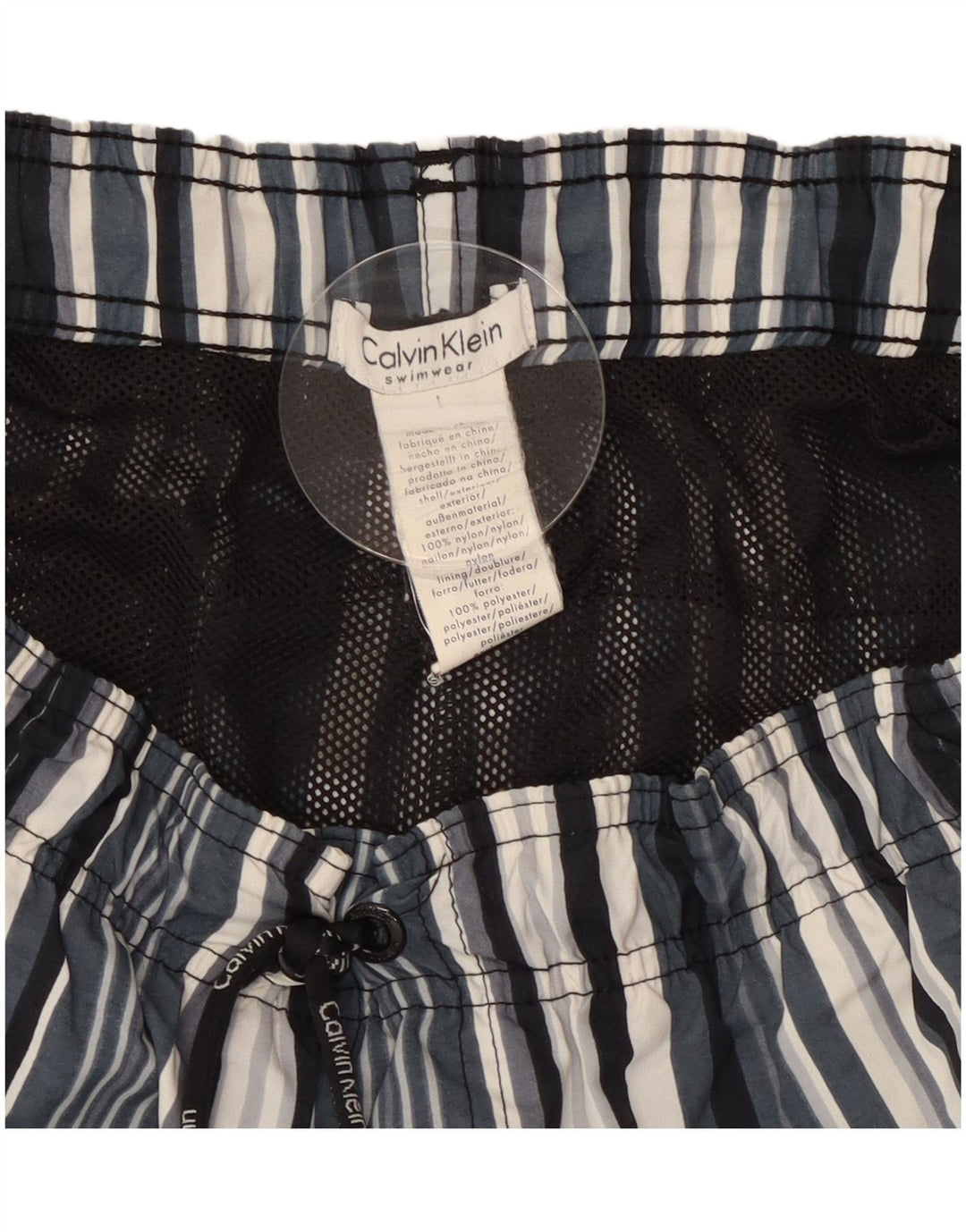 Calvin Klein badeshorts til mænd store blå stribet polyester