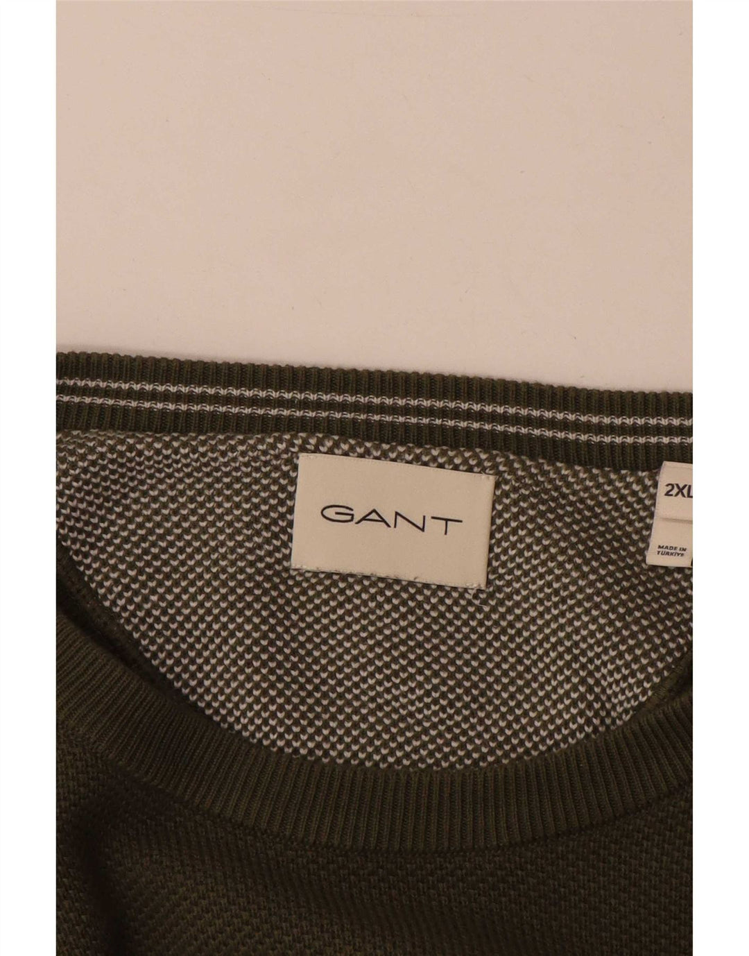 Gant Herre Crew Neck Jumper Sweater 2XL Khaki Bomuld