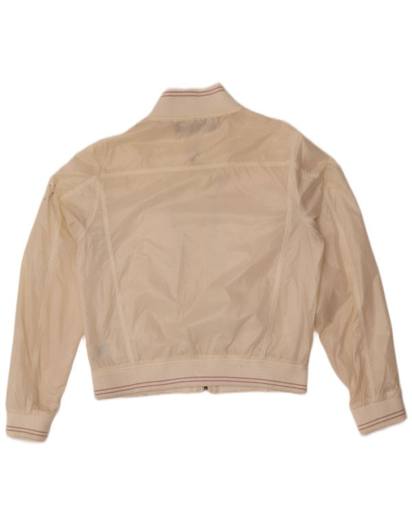 Calvin Klein Jeans Dame Bomber Jacket UK 16 Large Off White Polyamid