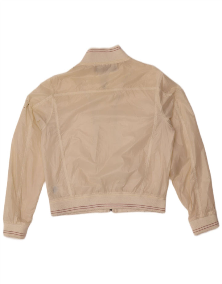 Calvin Klein Jeans Dame Bomber Jacket UK 16 Large Off White Polyamid